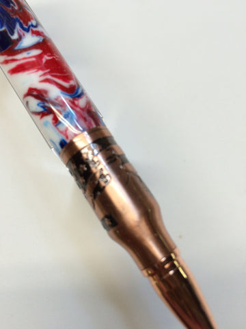 Patriotic Bold Action Pens Copper With Red, White & Blue