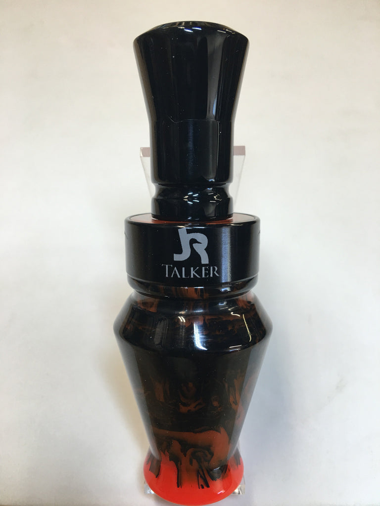 Premium Duck Call Black & Florescent Red with Florescent Red Tip